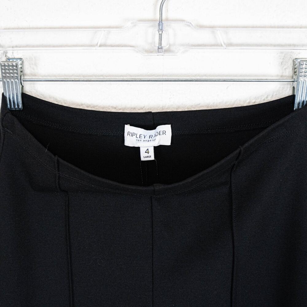 RIPLEY RADER Black Ponte Knit Long Wide Leg Pant size 4 (Large) - Picture 3 of 11